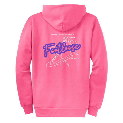 Port and Company Classic Full Zip Hooded Sweatshirt -- Neon Pink