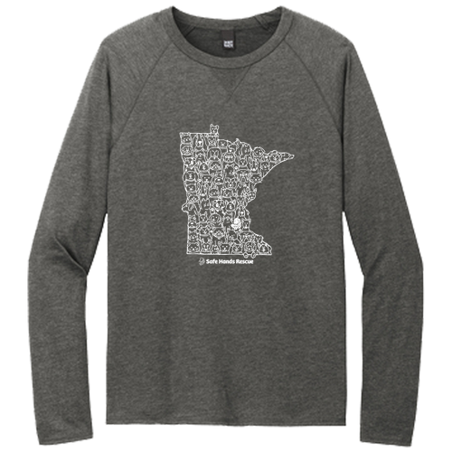 District Women's Featherweight French Terry Long Sleeve Crewneck Washed Coal: Novelty Design