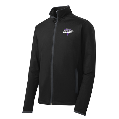 Sport-Tek Sport Wick Stretch Contrast Full Zip Jacket -- Black / Charcoal Grey