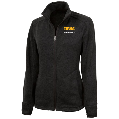 Charles River Ladies Heathered Fleece Jacket -- Black Heather