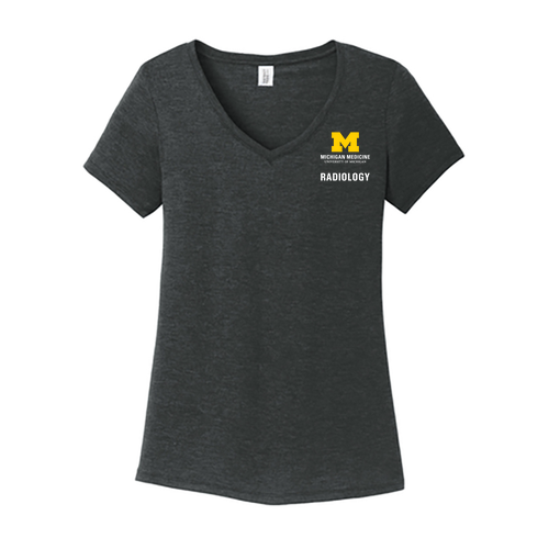 Ladies District Made Soft Fitted Perfect Tri V-Neck Tee -- Black Frost