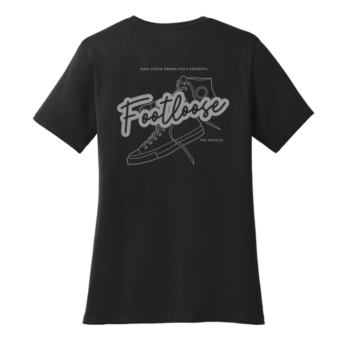 Port & Company Ladies Cotton V-Neck T-Shirt -- Jet Black