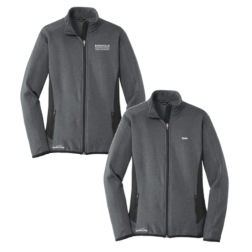 Eddie Bauer Ladies Full Zip Heather Stretch Fleece Jacket -- Dark Charcoal Heather