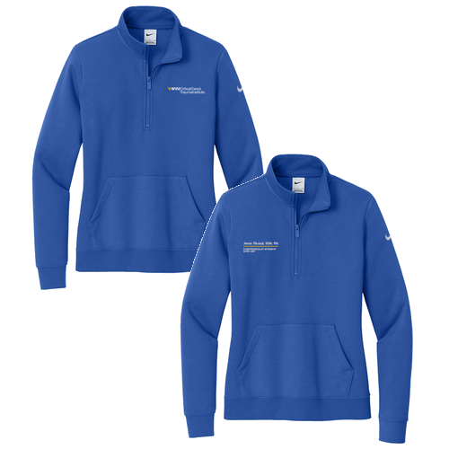 Nike Ladies Club Fleece Sleeve Swoosh 1/2 Zip -- Game Royal