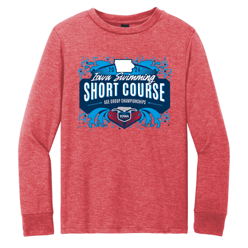 District Youth Perfect Tri Long Sleeve Tee -- Red Frost