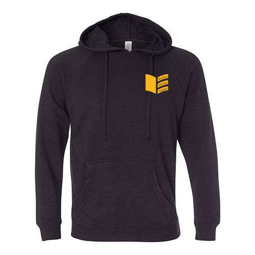 Independent Trading Unisx Special Blend Raglan Hooded Sweatshirt -- Black