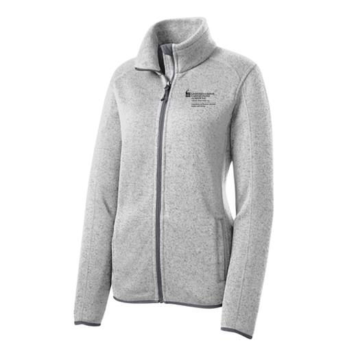 Port Authority Ladies Sweater Fleece Jacket -- Grey Heather