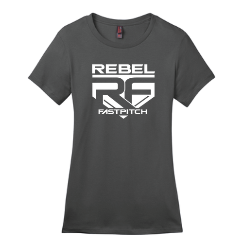 District Made Ladies Perfect Weight Crew Tee -- Charcoal