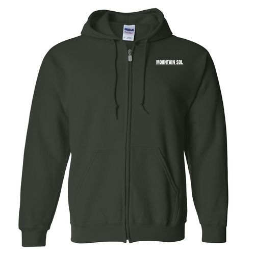 Gildan Full Zip Hooded Sweatshirt -- Forest Green