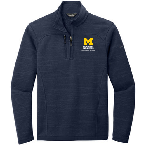 Eddie Bauer Sweater Fleece Quarter-Zip -- River Blue Navy Heather