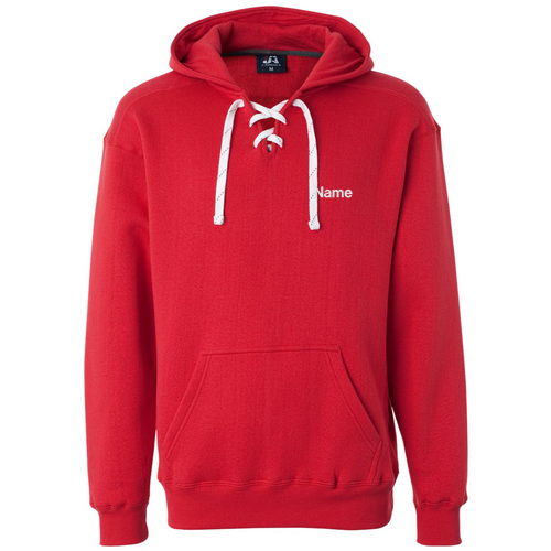 J America Sport Lace Hooded Sweatshirt -- Red