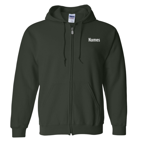 Gildan Full Zip Hooded Sweatshirt -- Forest Green