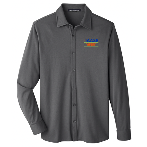 Devon & Jones Men's CrownLux Performance Plaited Button-Down Shirt -- Graphite