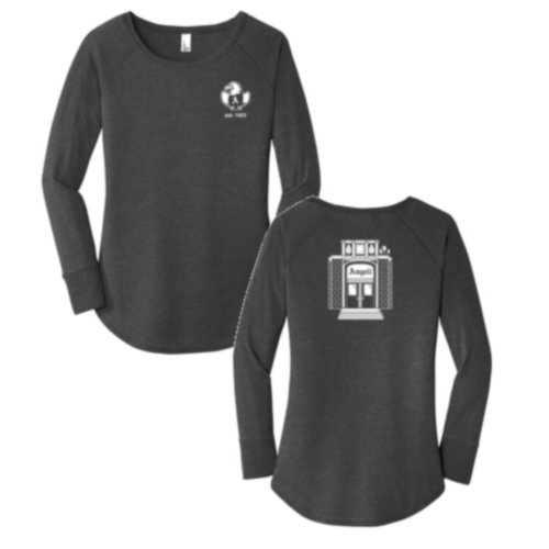 Ladies Cut District Made Perfect Tri Long Sleeve Tunic -- Black Frost