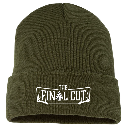 Yupoong Knit Hat with Cuff -- Olive