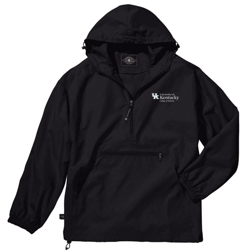Embroidered Charles River Pack-N-Go Pullover -- Black