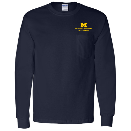 Men/Unisex Gildan Long Sleeve Pocket Tee -- Navy, $22