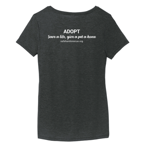 District Made Ladies Perfect Tri V-Neck Tee -- Black Frost