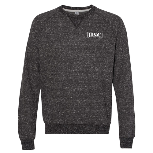 Jerzees Snow Heather French Terry Crewneck Sweatshirt -- Black Ink