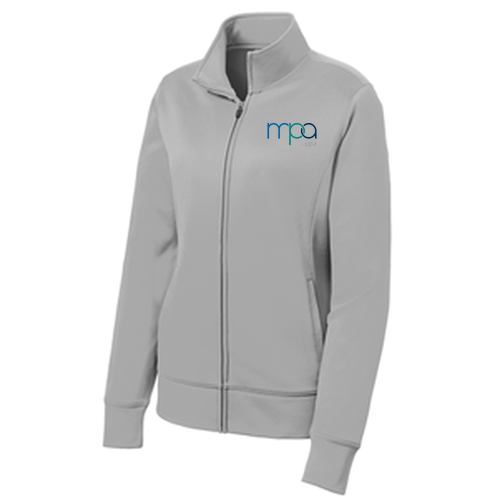 Sport Tek Ladies Sport Wick Fleece Full Zip Jacket -- Silver
