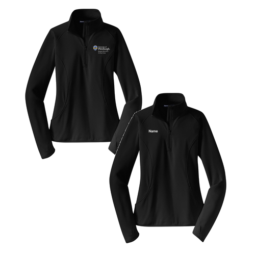 Sport Tek Ladies Sport Wick Stretch Half Zip Pullover -- Black