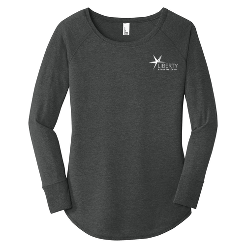 District Made Ladies Perfect Tri Long Sleeve Tunic -- Black Frost