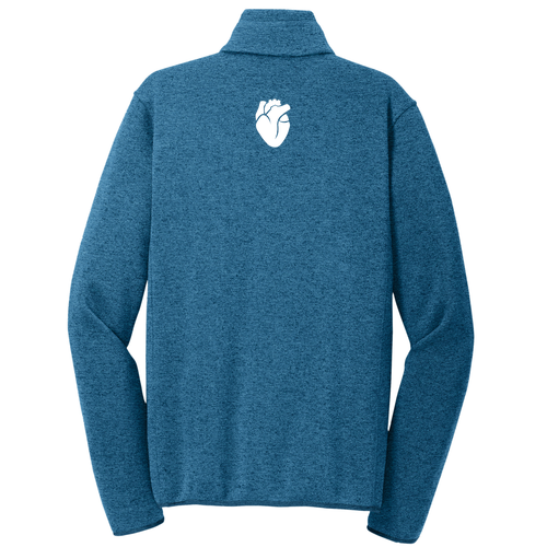 Port Authority Sweater Fleece Jacket -- Medium Blue Heather