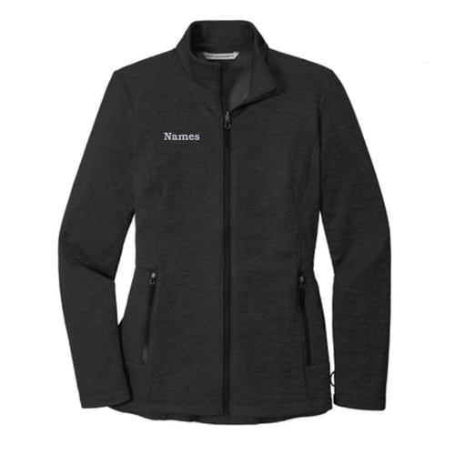 Port Authority Ladies Collective Striated Fleece Jacket -- Deep Black Heather