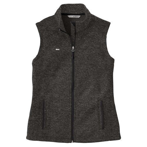 Port Authority Ladies Sweater Fleece Vest -- Black Heather