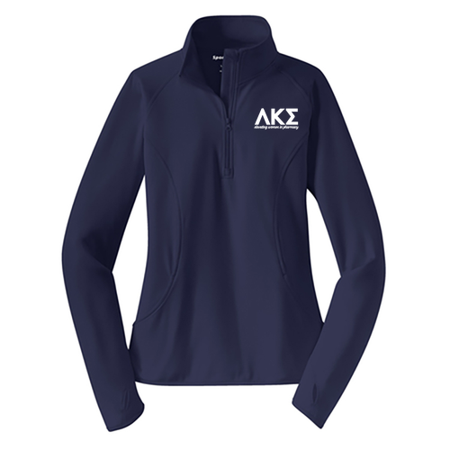 Sport Tek Ladies Sport Wick Stretch Half Zip Pullover -- True Navy