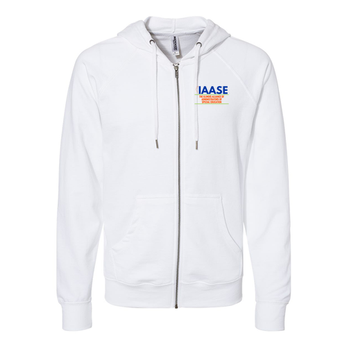 Independent Trading Icon Unisex Lightweight Terry Full-Zip Hooded Sweatshirt -- White