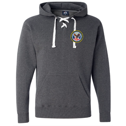 J America Sport Lace Hooded Sweatshirt -- Charcoal Heather