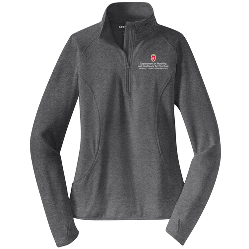 Sport Tek Ladies Sport Wick Stretch Half Zip Pullover -- Charcoal Grey Heather