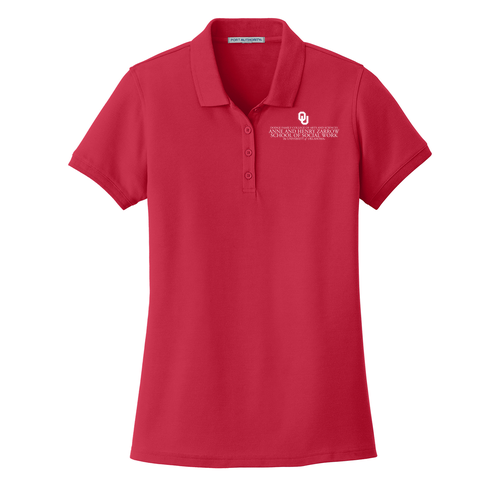 Port Authority Ladies Core Classic Pique Polo Embroidered -- Rich Red