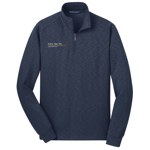 Port Authority Slub Fleece Quarter Zip Pullover -- Navy