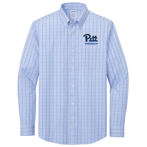 Brooks Brothers Wrinkle-Free Stretch Patterned Shirt -- Newport Blue