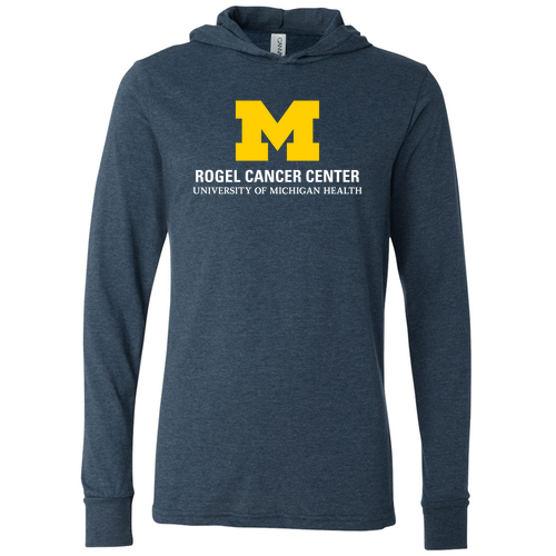 Men/Unisex Bella Canvas Soft Fitted Long Sleeve Hoodie Tee -- Heather Navy