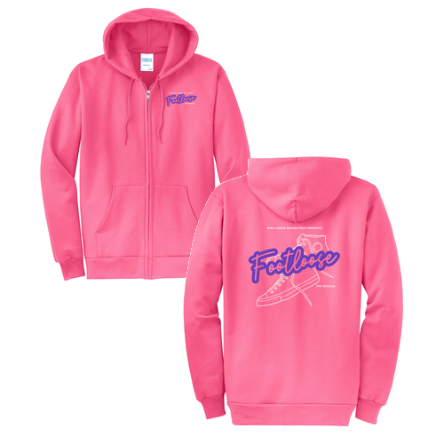 Port and Company Classic Full Zip Hooded Sweatshirt -- Neon Pink