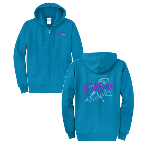 Port and Company Classic Full Zip Hooded Sweatshirt -- Neon Blue