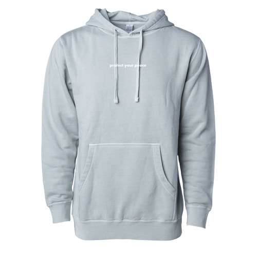 Protect Your Peace Midweight Pigment-Dyed Hooded Sweatshirt -- Pigment Sage