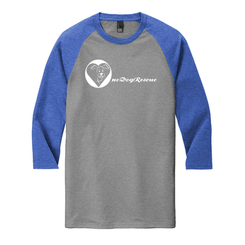 District Made Mens Perfect Tri Raglan -- Grey Frost / Royal Frost