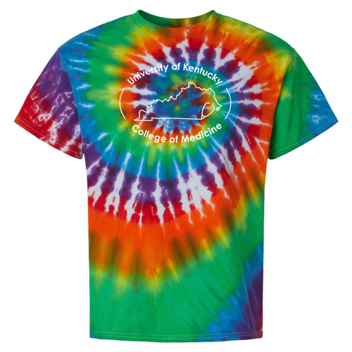 Tie-Dyed Multi-Color Spiral Short Sleeve T-shirt -- Michelangelo