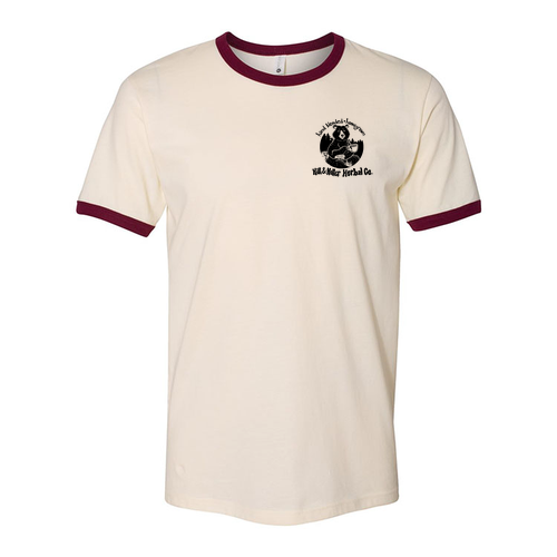 Next Level Unisex Fine Jersey Ringer Tee -- Natural / Maroon