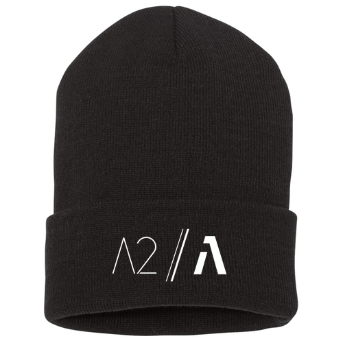 Yupoong Knit Hat with Cuff -- Black