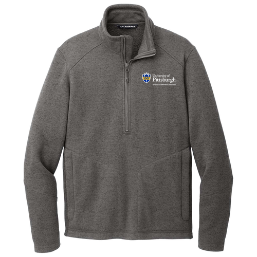 Pitt Port Authority Arc Sweater Fleece 1/4-Zip -- Deep Smoke Heather
